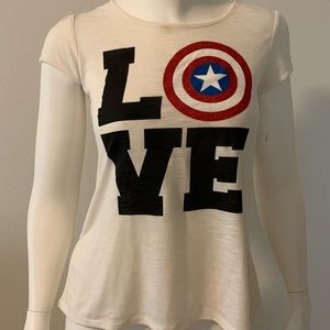 Marvel Juniors Graphic Tshirt with lace detail